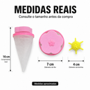 KIT Filtro Coletor Pelos Máquina Lavar Roupa + 4 Bolinhas Removedor Fiapos Pet Reutilizável